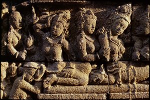 Detalhe do exterior, pedra vulcânica AD 778-850